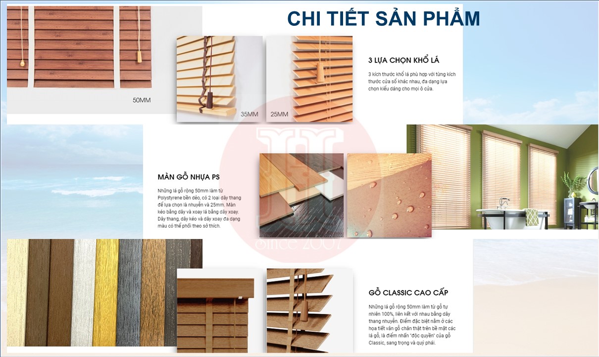 Chi tiết cấu tạo và phụ kiện rèm màn gỗ 